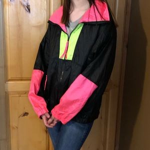 Vintage 80s 90s Neon Columbia Zip Up Windbreaker